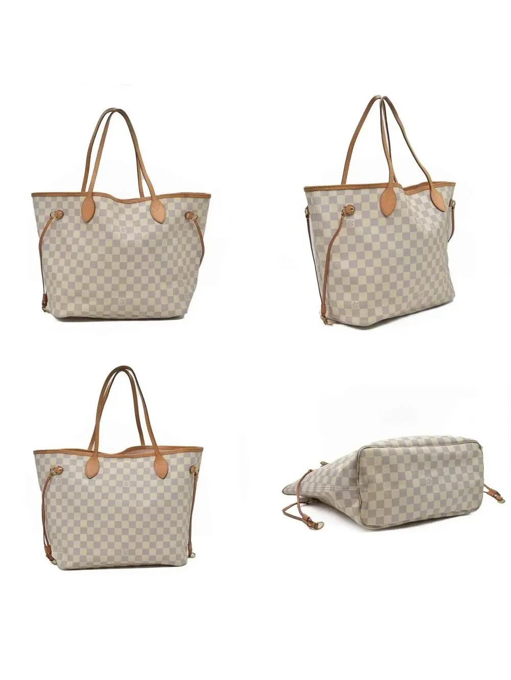 $2170 Louis Vuitton Damier Azur Neo Neverfull MM Rose